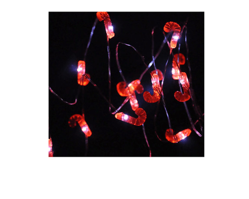 Red Crutch 20 LED Sensor Night Light Elegant Design For Christmas Parties