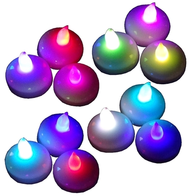 สีรุ้งไฟ LED เทียนลอยเทียนชาความปลอดภัยสูงใช้งานง่าย