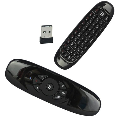 คีย์บอร์ด C120 QWERTY คีย์บอร์ดเมาส์รีโมตคอนโทรลพร้อมปุ่มควบคุม IR Leaning Key